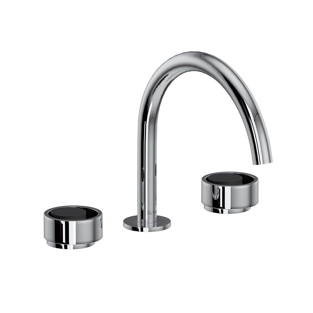Rohl - EclissiE Widespread Lavatory Faucet With C-Spout - Polished Chrome With Matte Black