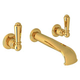 Rohl - EdwardianE Wall Mount Lavatory Faucet Trim With U-Spout - Unlacquered Brass