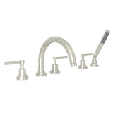 Rohl - Lombardia 5-Hole Deck Mount Tub Filler With C-Spout - Polished Nickel