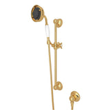 Rohl - Handshower Set With 22'' Slide Bar and 3-Function Handshower - Italian Brass