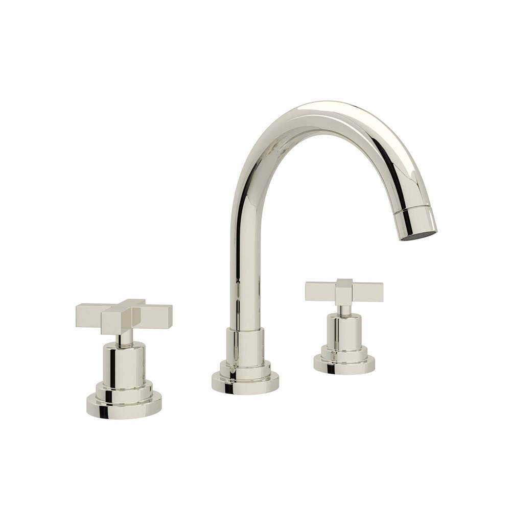 Rohl - Lombardia Widespread Lavatory Faucet With C-Spout - Polished Nickel
