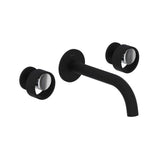 Rohl - EclissiE Wall Mount Lavatory Faucet Trim With C-Spout - Matte Black With Polished Chrome