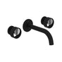 Rohl - EclissiE Wall Mount Lavatory Faucet Trim With C-Spout - Matte Black With Polished Chrome