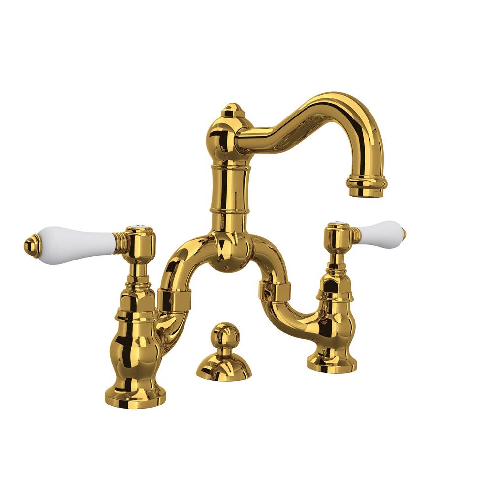 Rohl - Acqui Bridge Lavatory Faucet - Unlacquered Brass