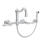 Rohl - Acqui Wall Mount Bridge Kitchen Faucet With Sidespray And Column Spout - Polished Chrome