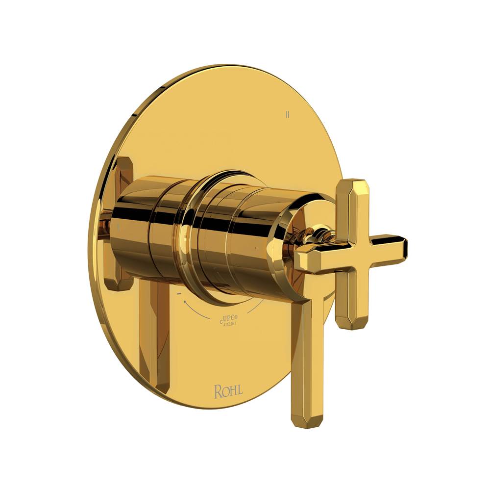Rohl - ApothecaryE 1/2'' Therm & Pressure Balance Trim With 5 Functions - Unlacquered Brass