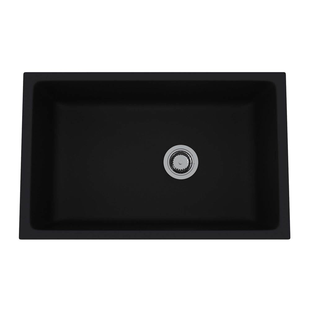 Rohl - AlliaE 32'' Fireclay Single Bowl Undermount Kitchen Sink - Satin Black