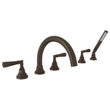 Rohl - San GiovanniE 5-Hole Deck Mount Tub Filler - Tuscan Brass