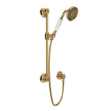 Rohl - Handshower Set With 22'' Slide Bar and Single Function Handshower - Italian Brass