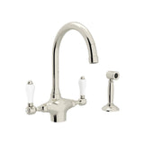 Rohl - San Julio Two Handle Kitchen Faucet With Side Spray - Polished Nickel