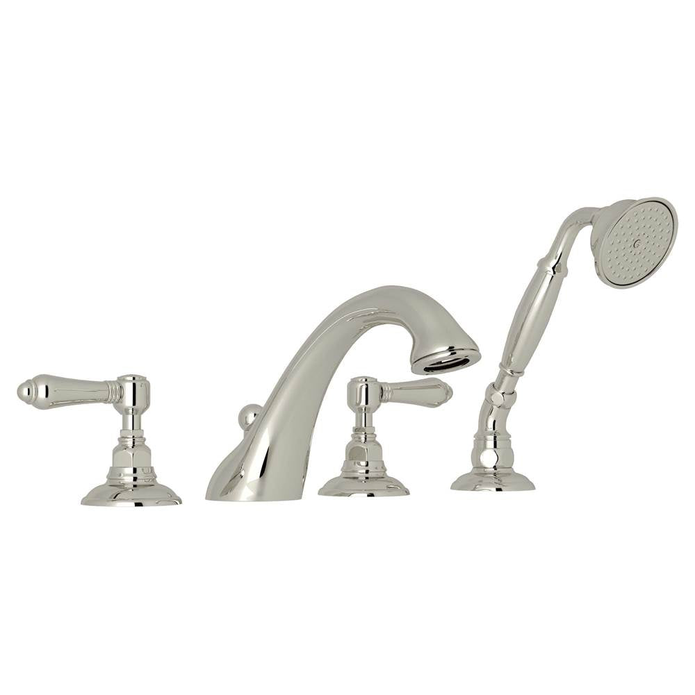 Rohl - Acqui 4-Hole Deck Mount Tub Filler - Polished Nickel