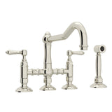 Rohl - Acqui Bridge Kitchen Faucet With Side Spray - Polished Nickel