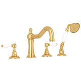 Rohl - Acqui 4-Hole Deck Mount Tub Filler - Unlacquered Brass