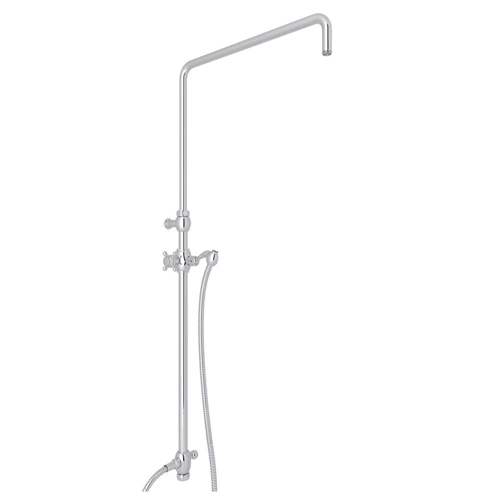 Rohl - Riser With Diverter, Hose And Sliding Handshower Holder - Polished Chrome