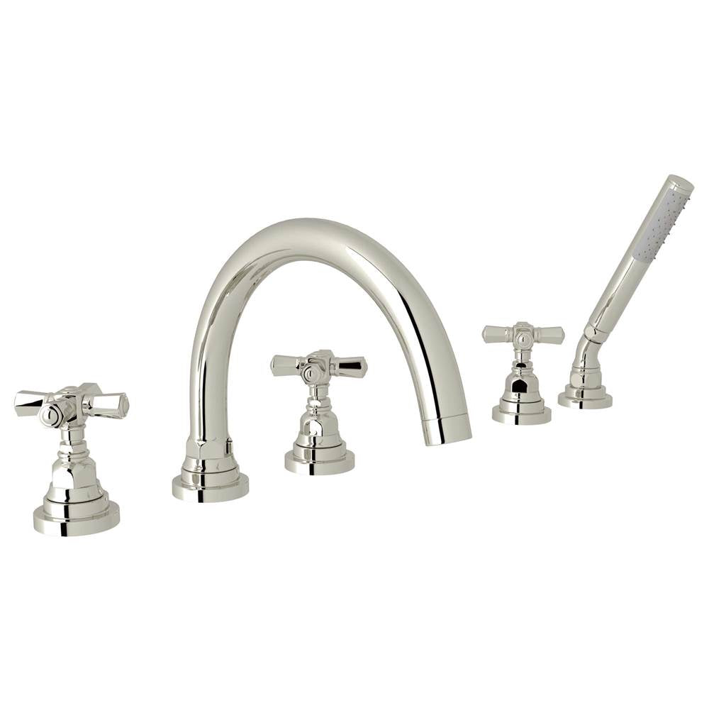Rohl - San GiovanniE 5-Hole Deck Mount Tub Filler - Polished Nickel