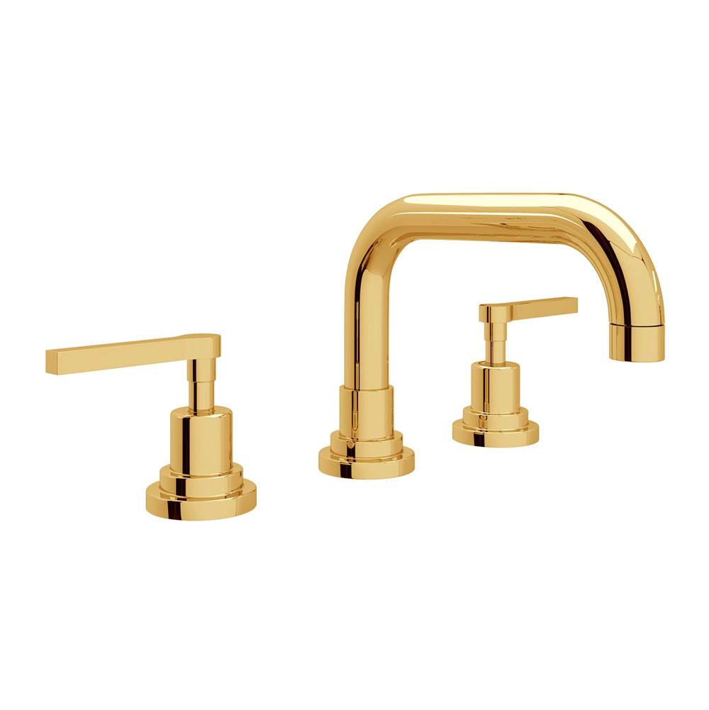 Rohl - Lombardia Widespread Lavatory Faucet With U-Spout - Unlacquered Brass