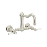 Rohl - Acqui Wall Mount Bridge Kitchen Faucet With Column Spout - Polished Nickel