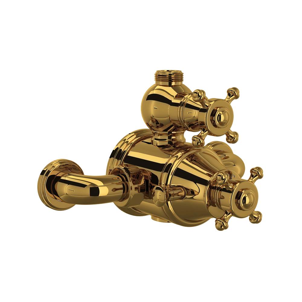 Rohl - Georgian EraE 3/4'' Exposed Therm Valve With Volume And Temperature Control - Unlacquered Brass