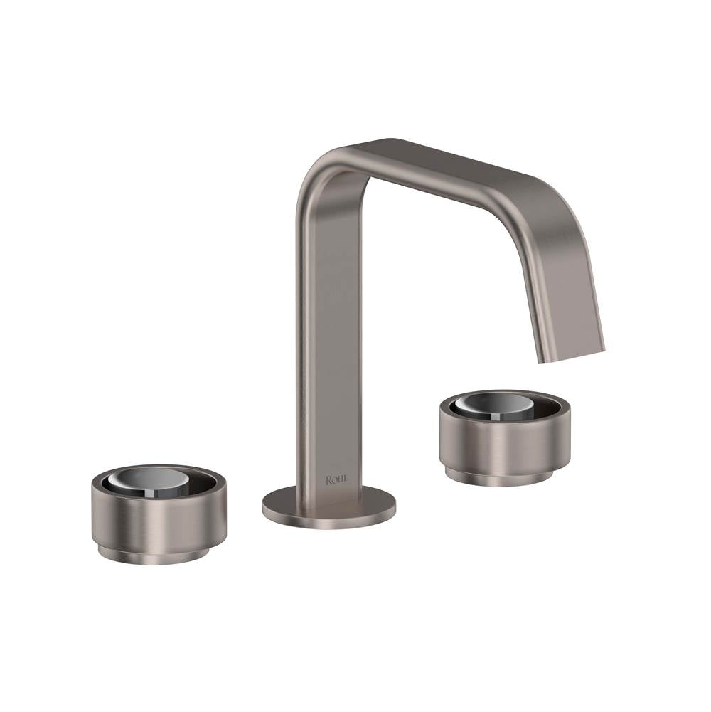 Rohl - EclissiE Widespread Lavatory Faucet With U-Spout - Satin Nickel With Polished Chrome