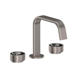 Rohl - EclissiE Widespread Lavatory Faucet With U-Spout - Satin Nickel With Polished Chrome