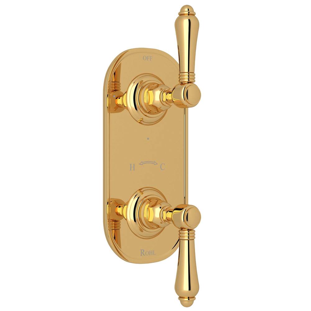 Rohl - 1/2'' Thermostatic Trim With Diverter - Italian Brass
