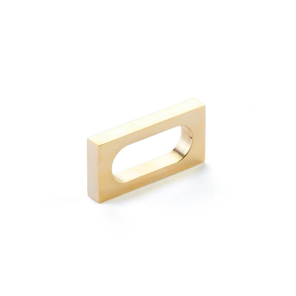 Schaub And Company - Pull, Modern Oval Slot, Unlacquered Brass, 2'' cc - Unlacquered Brass