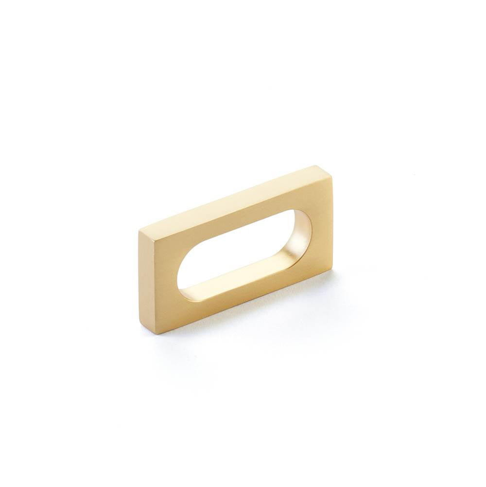 Schaub And Company - Pull, Modern Oval Slot, Satin Brass, 2'' cc - Satin Brass