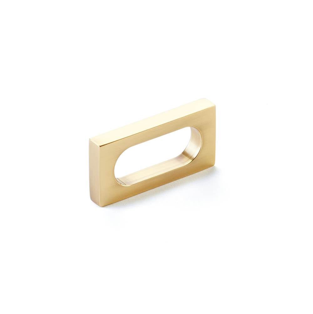Schaub And Company - Pull, Modern Oval Slot, Vintage Brass, 2'' cc - Vintage Brass