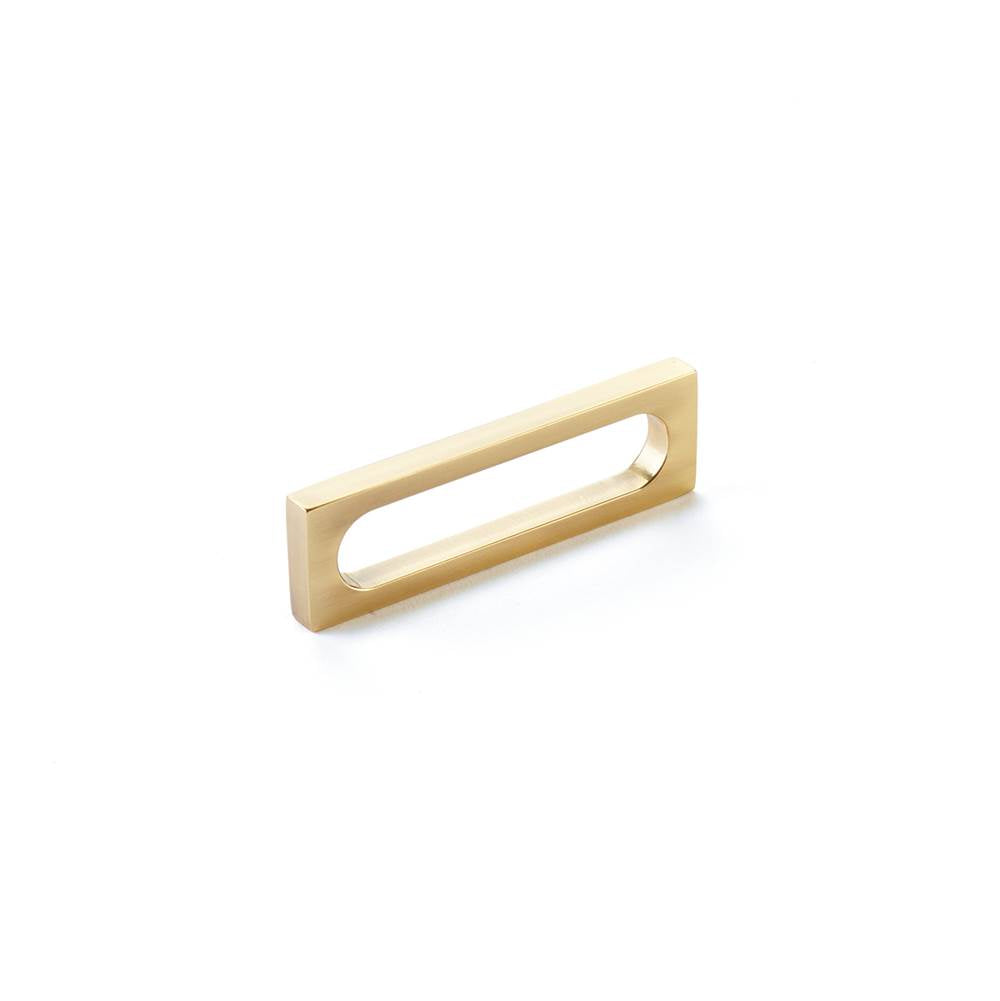 Schaub And Company - Pull, Modern Oval Slot, Vintage Brass, 3-1/2'' cc - Vintage Brass