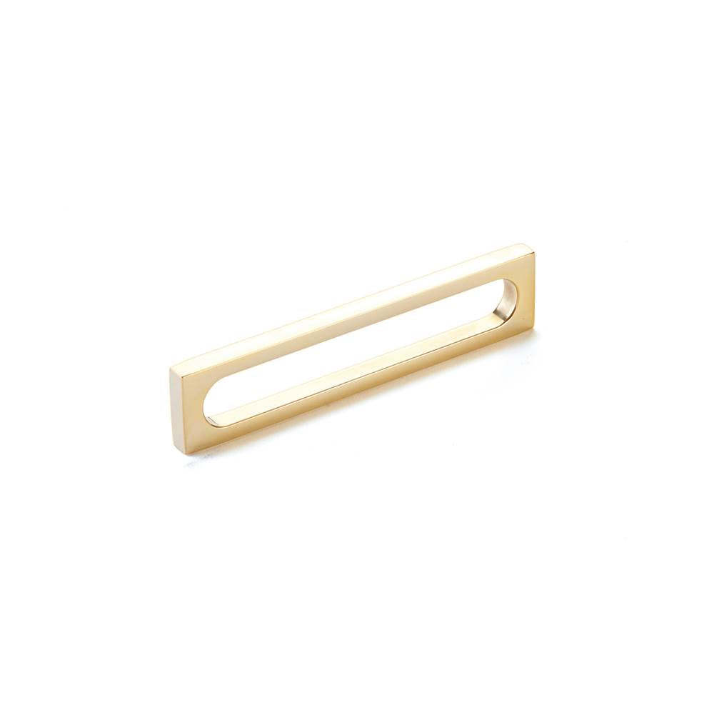 Schaub And Company - Pull, Modern Oval Slot, Unlacquered Brass, 5'' cc - Unlacquered Brass
