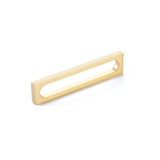 Schaub And Company - Pull, Modern Oval Slot, Satin Brass, 5'' cc - Satin Brass
