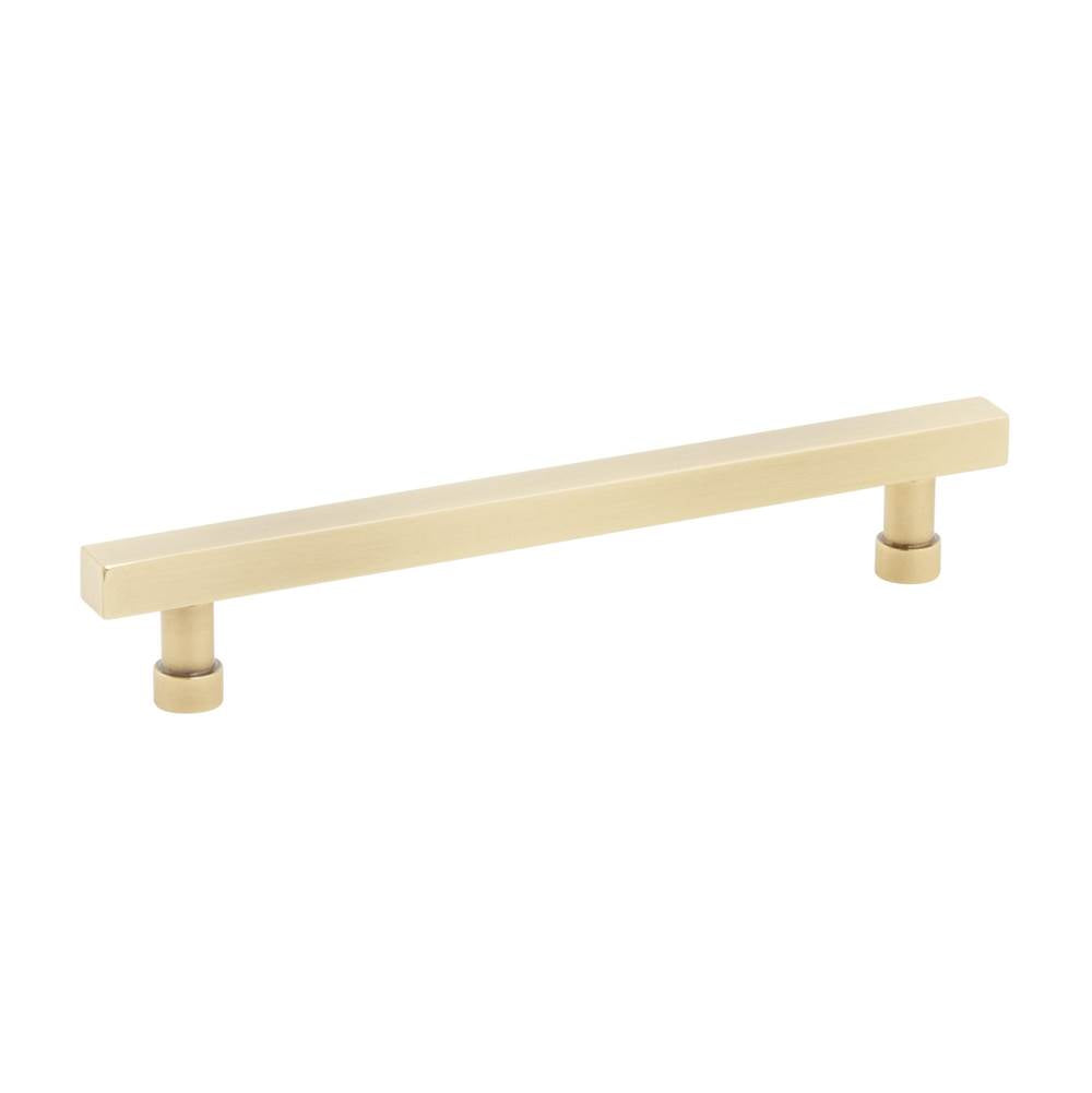 Schaub And Company - NOHO, Cabinet Pull, Square, 6'' cc, Vintage Brass - Vintage Brass