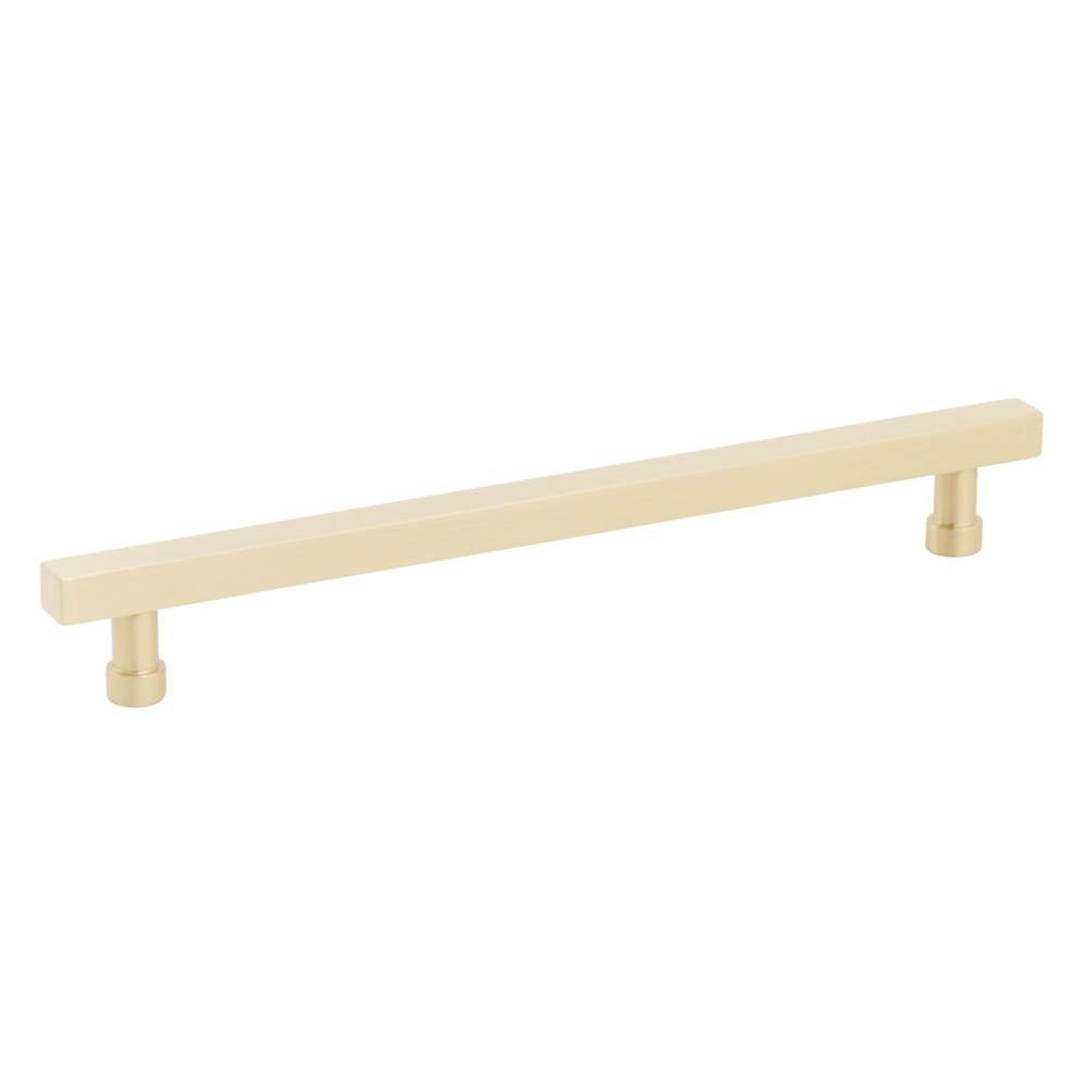 Schaub And Company - NOHO, Cabinet Pull, Square, 8'' cc, Satin Brass - Satin Brass