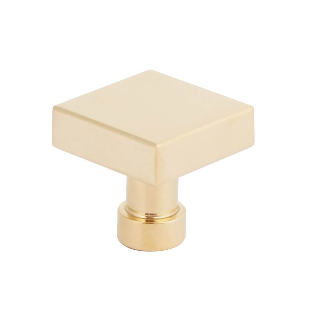 Schaub And Company - NOHO, Cabinet Knob, Square, Unlacquered Brass - Unlacquered Brass