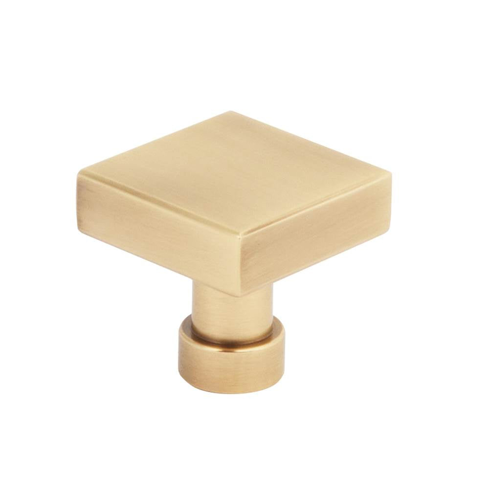 Schaub And Company - NOHO, Cabinet Knob, Square, Vintage Brass - Vintage Brass