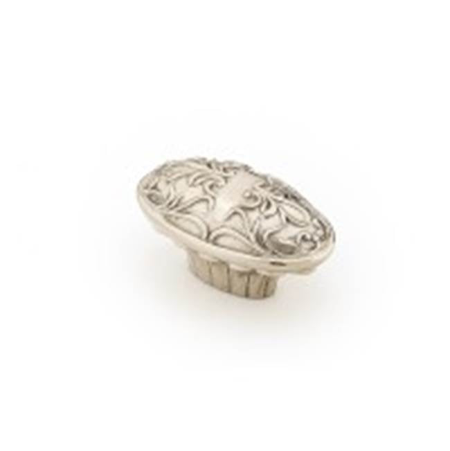 Schaub And Company - Knob, Oval, White Brass, 5/8'' cc, 1-1/4'' x 2'' dia - White Brass