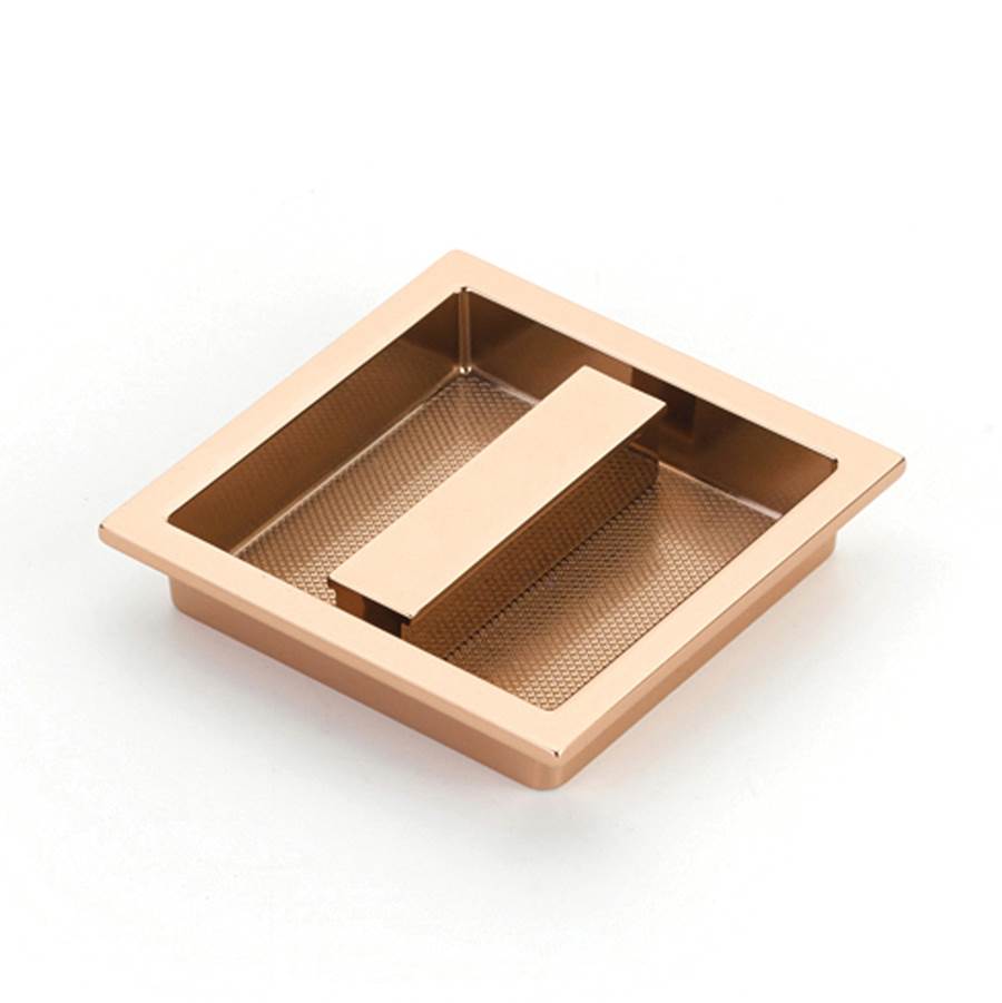 Schaub And Company - MODO Recessed Pull, Polished Rose Gold, 3-7/8'' x 3-7/8'' Overall - Polished Rose Gold