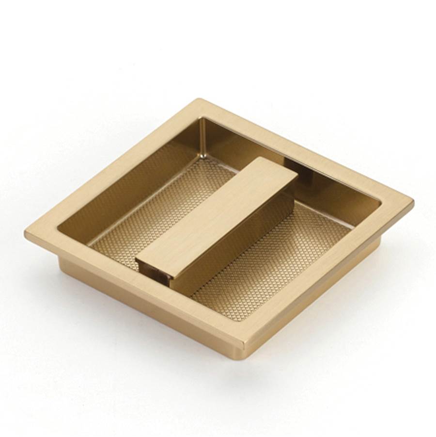 Schaub And Company - MODO Recessed Pull, Signature Satin Brass, 3-7/8'' x 3-7/8'' Overall - Signature Satin Brass