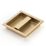 Schaub And Company - MODO Recessed Pull, Signature Satin Brass, 3-7/8'' x 3-7/8'' Overall - Signature Satin Brass