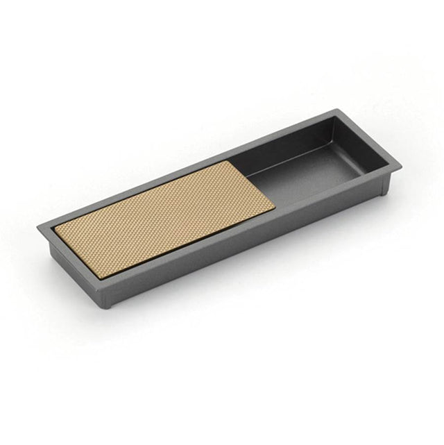 Schaub And Company - Modo, Rectangular Mixed Recessed Pull, Gun Metal/Signature Satin Brass, 6-1/4'' X 2'' Overall - Gun Metal