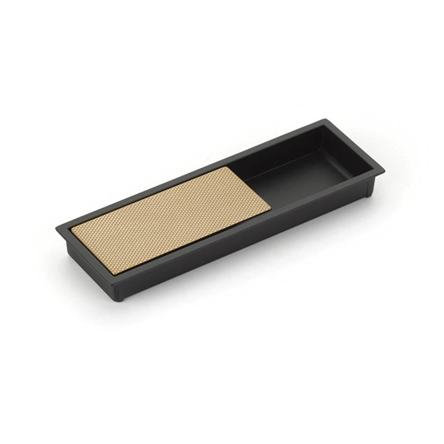 Schaub And Company - Modo, Rectangular Mixed Recessed Pull, Matte Black/Signature Satin Brass, 6-1/4'' X 2'' Overall - Matte Black