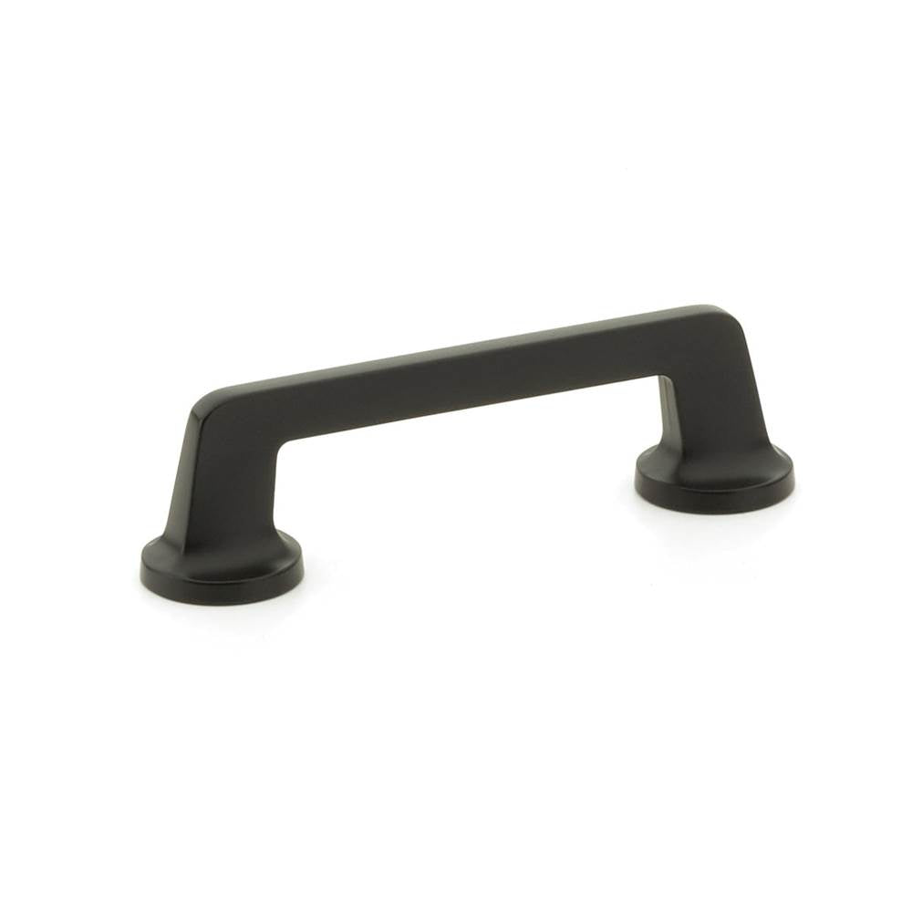 Schaub And Company - Pull, Round Bases, Matte Black, 4'' cc - Matte Black