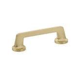 Schaub And Company - Pull, Round Bases, Signature Satin Brass, 4'' cc - Signature Satin Brass