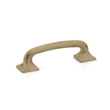 Schaub And Company - Pull, Square Bases, Brushed Bronze, 3-1/2'' cc - Brushed Bronze