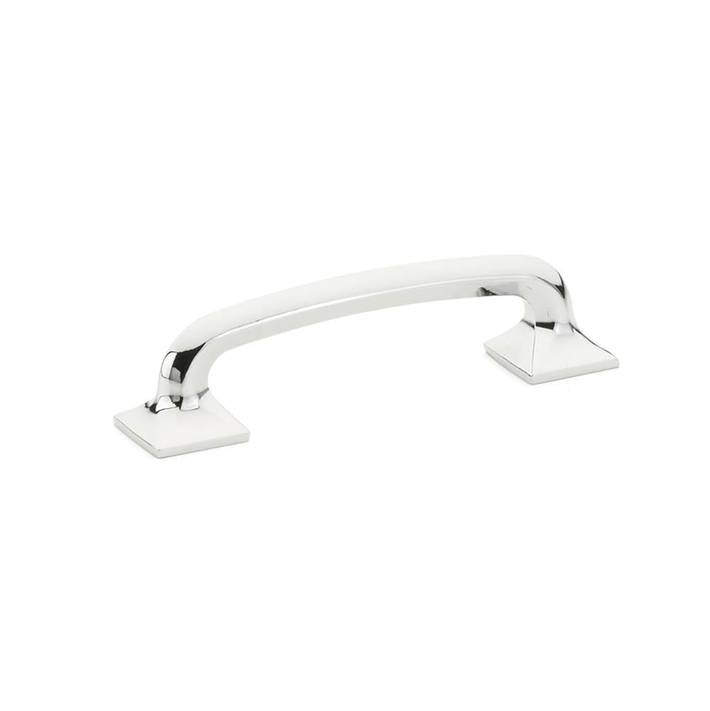 Schaub And Company - Pull, Square Bases, Polished Chrome, 4'' cc - Polished Chrome