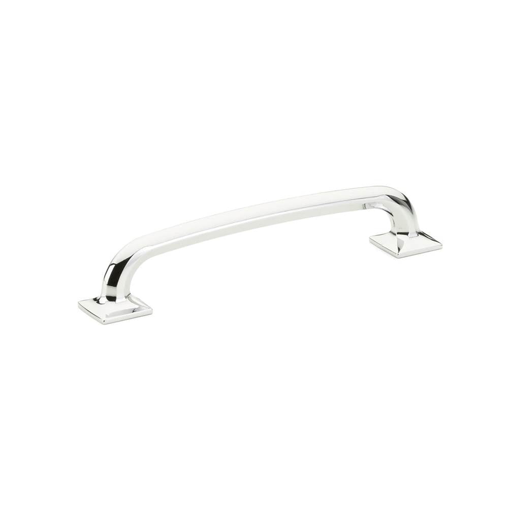 Schaub And Company - Pull, Square Bases, Polished Chrome, 6'' cc - Polished Chrome