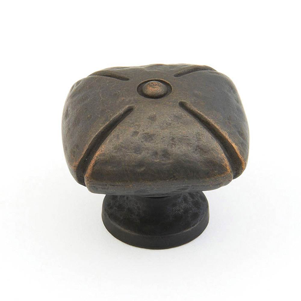 Schaub And Company - Knob, Square, Ancient Bronze, 1-1/2'' dia - Ancient Bronze