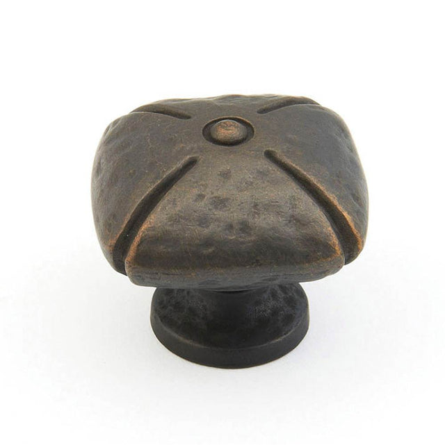 Schaub And Company - Knob, Square, Ancient Bronze, 1-1/2'' dia - Ancient Bronze