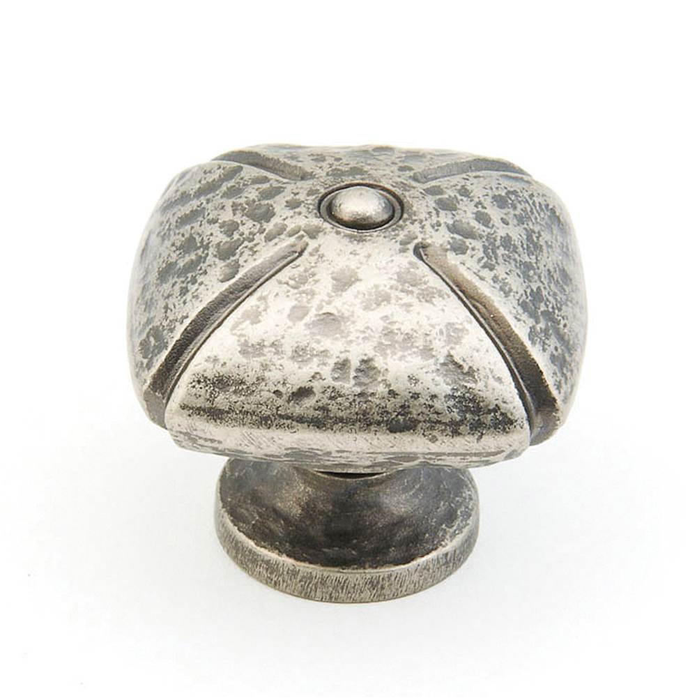 Schaub And Company - Knob, Square, Vibra Nickel, 1-1/2'' dia - Vibra Nickel