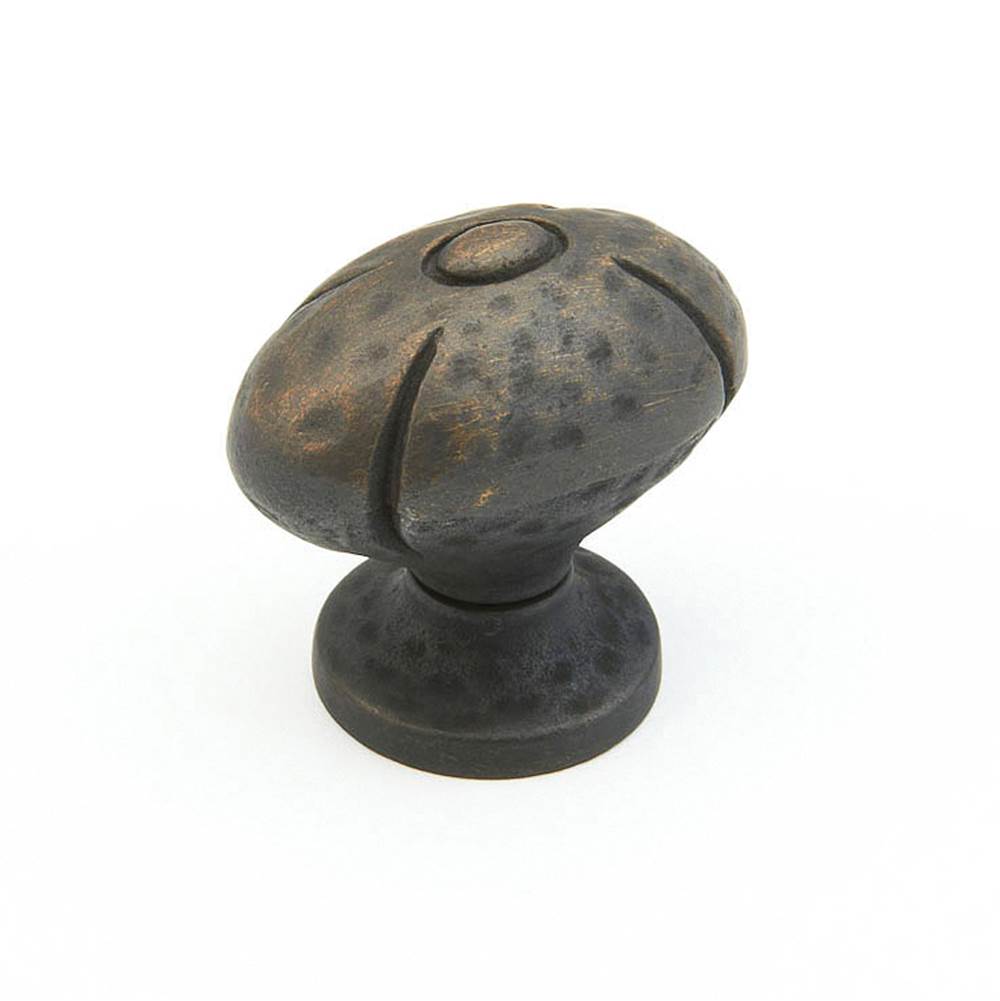 Schaub And Company - Knob, Oval, Ancient Bronze, 1-1/4'' dia - Ancient Bronze